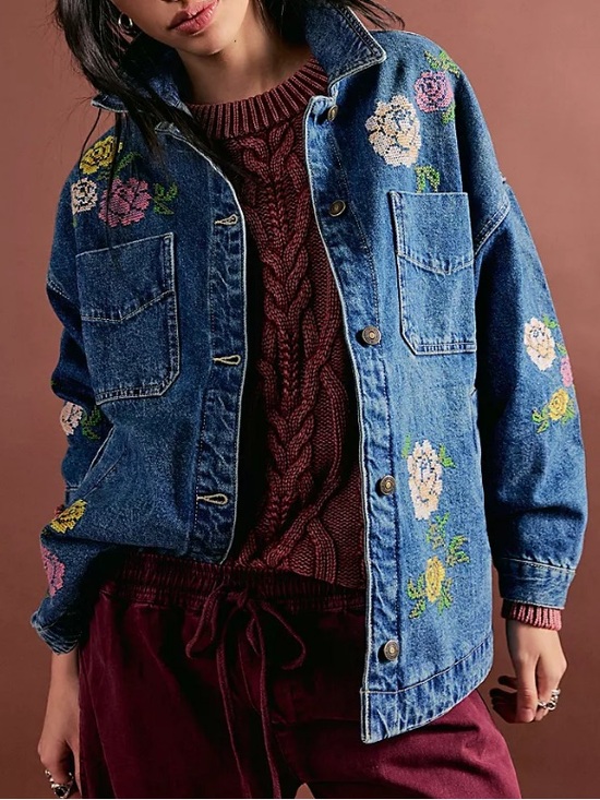 Free People Jackets & Blazers - We the free madison city Embroidered Jacket